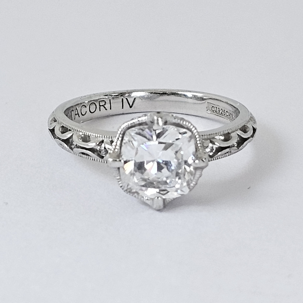 Genuine Tacori Diamonique Ring in Sterling Silver Size 10!